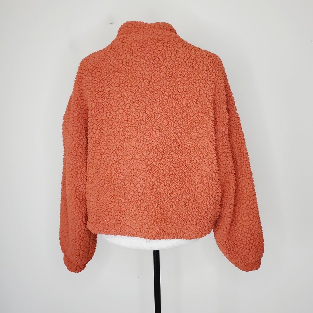 UO ME JANE Burnt Orange Fleece Teddy Bomber Jacket - Picture 4 of 10